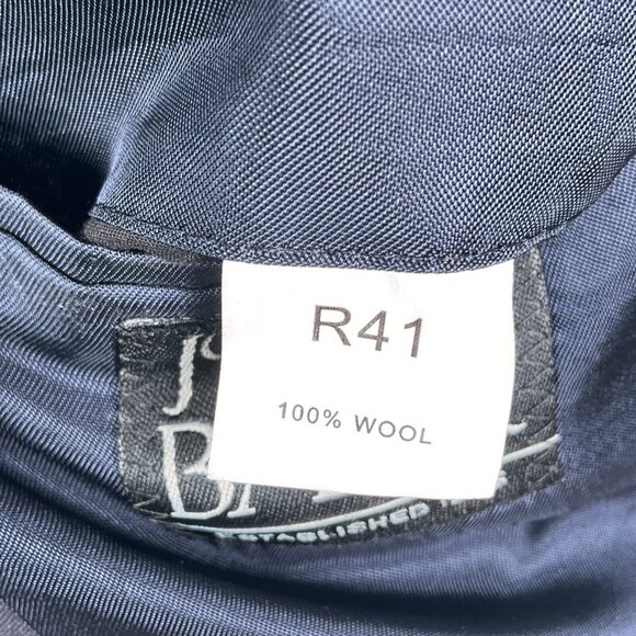 Jos A Bank Blazer Men 41R Blue‎ Gold Shield Button Executive Classic Wool Jacket - Picture 8 of 15